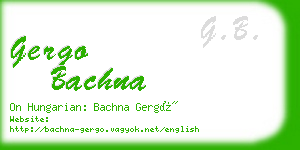 gergo bachna business card